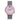 Ladies Watches | Silver Stainless Steel Band | Rose Gold and Purple Accents | Water Resistant